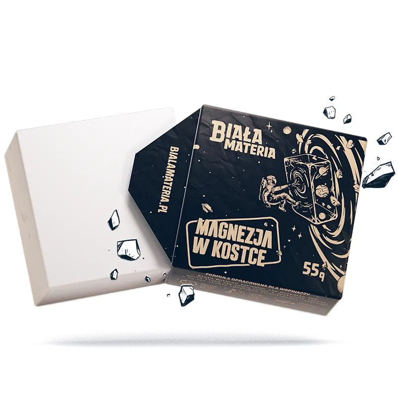 Magnezja wspinaczkowa w kostce 55 g Biała Materia